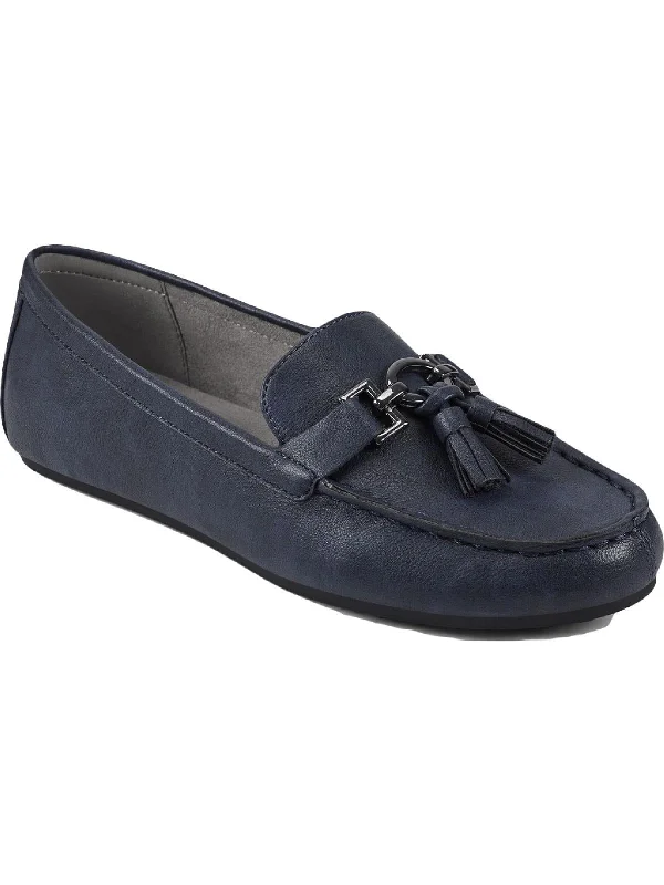 Ventilated Footwear Deanna Womens Faux Leather Driving Moccasins Tassel Loafers
