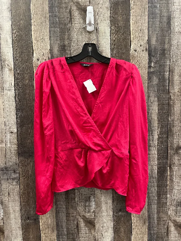 Flexible Casuals Top Long Sleeve By Express In Pink, Size: M