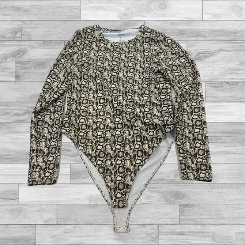 Everyday Jackets Top Long Sleeve By Good American In Animal Print, Size: 4