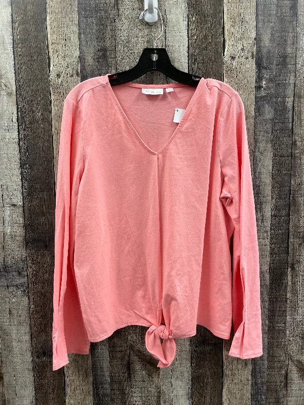 Smart Looks Top Long Sleeve By Belle By Kim Gravel In Pink, Size: M
