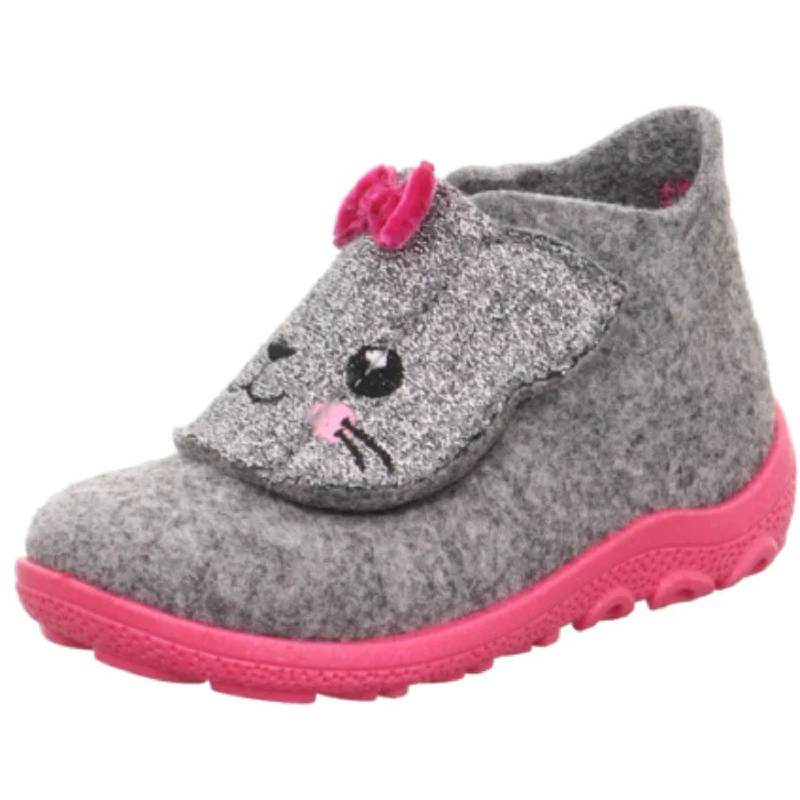 Chic Footwear Superfit Light Grey/Pink Happy Octi Slippers With Warm Lining