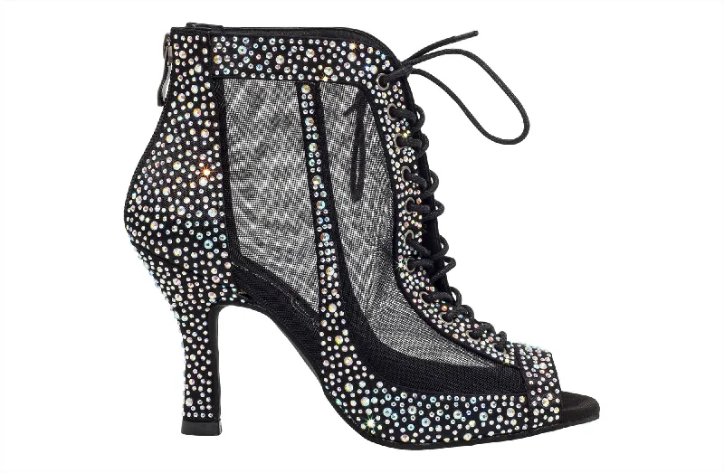 Stylish Everyday Shoes Dancin Boots Special Edition “Giada” Black Crystal