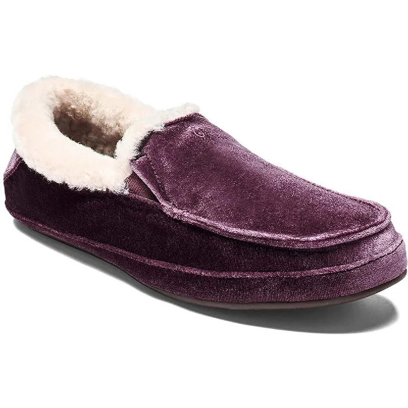 Travel-Friendly Shoes Ku'Una Lanui Womens Velvet Shearling Lined Moccasin Slippers
