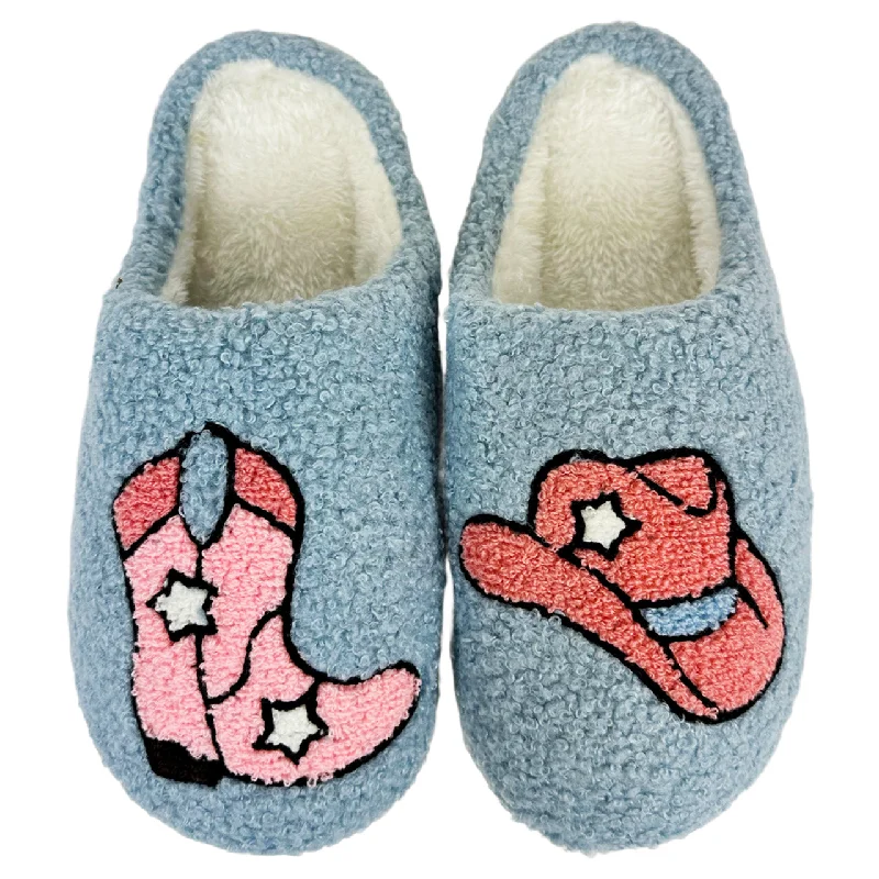 Eco-Friendly Footwear SF-1120 Rodeo Cowgirl Blue Slippers