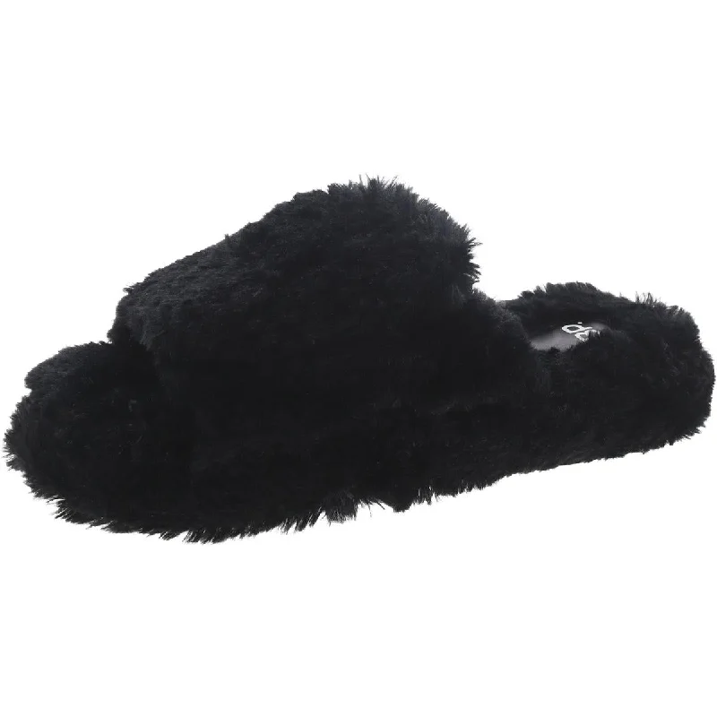 Trendy Sneakers BP. Womens Faux Fur Cushioned Footbed Slide Slippers