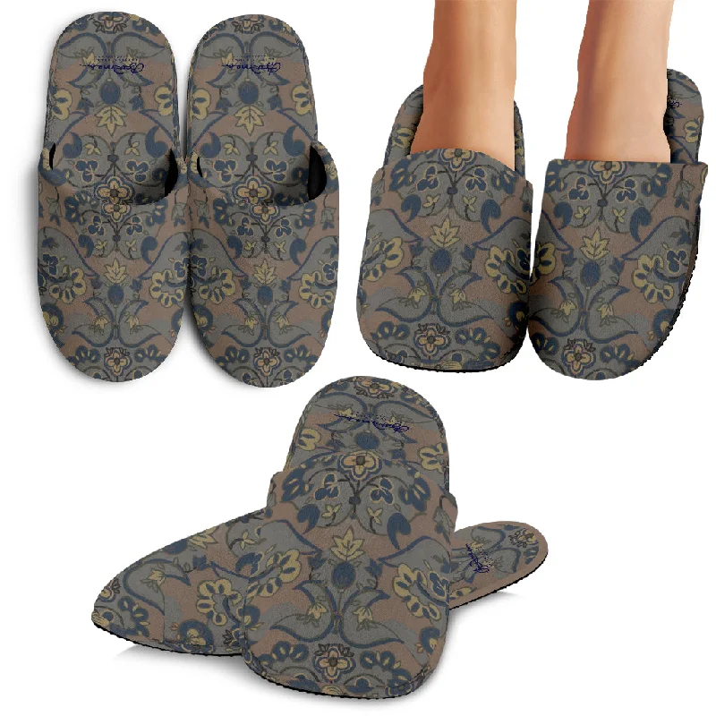 Comfortable Slip-Ons Not Quite Paisley On Light Brown Slipper