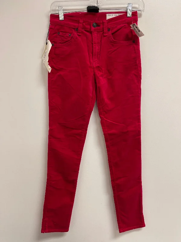 Street Fashion Jeans Skinny By Rag & Bones Jeans In Pink, Size: 2