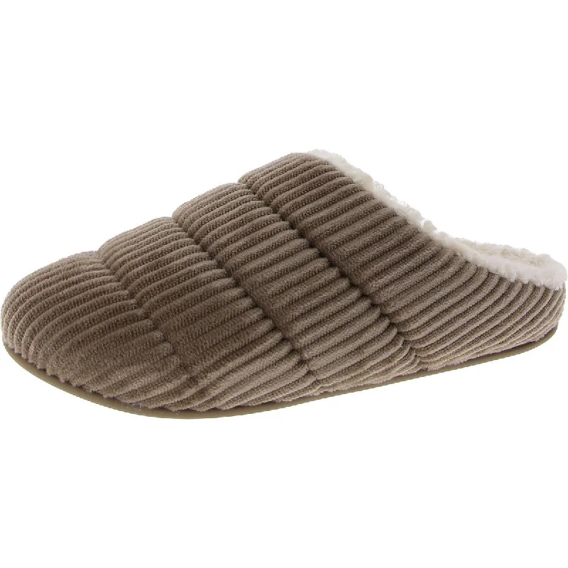 Trendy Footwear Fitflop Womens Chrissie Fleece-Lined Fleece-Lined Corduroy Slide Slippers
