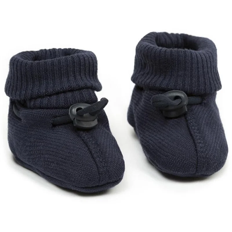 Cushion Sole Shoes Smallstuff Wool Booties Navy