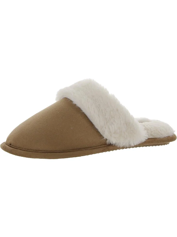 Lightweight Loafers Womens Faux Fur Slip On Slide Slippers