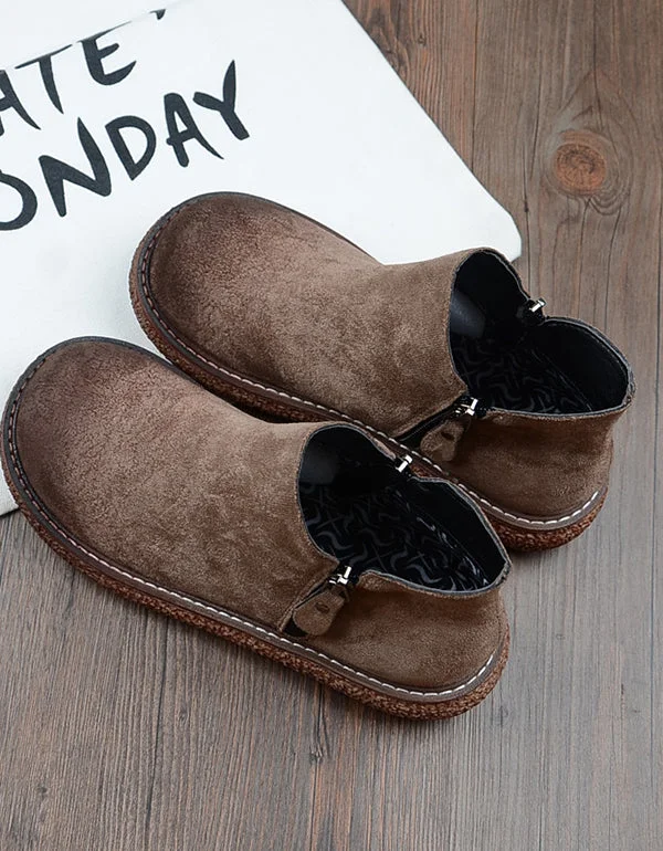 Ventilated Footwear Retro Suede Round Head comfortable Boots