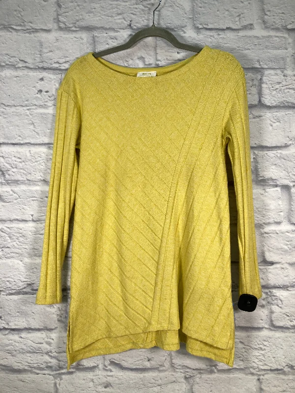 Lightweight T-shirts Top Long Sleeve By Maeve In Yellow, Size: Xs