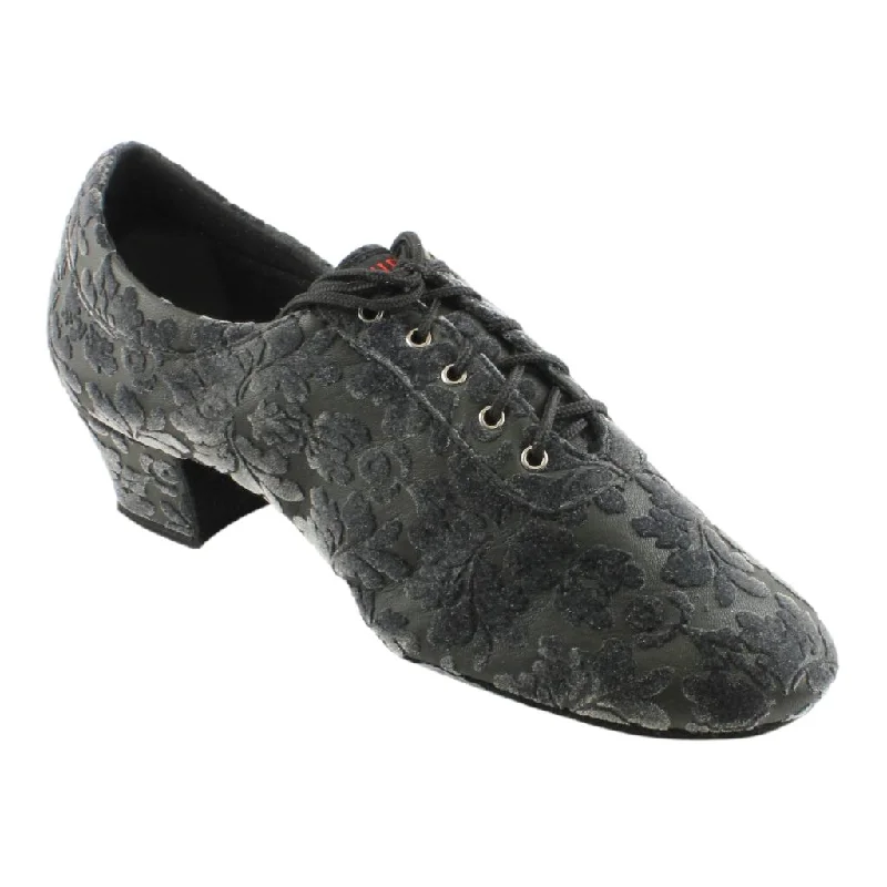 Soft Insole Shoes Practice Dance Shoes, 1205 Flexi, Leather, Velour Flowers