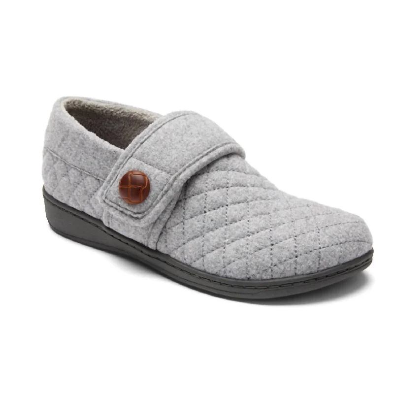 Soft Cushion Shoes Women's Jackie Flannel Slipper - Medium Width In Grey