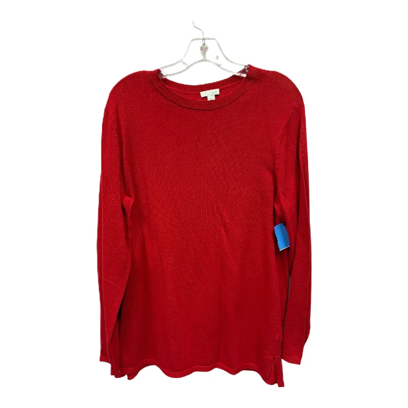 Soft Streetwear Top Long Sleeve By J. Jill In Red, Size: L