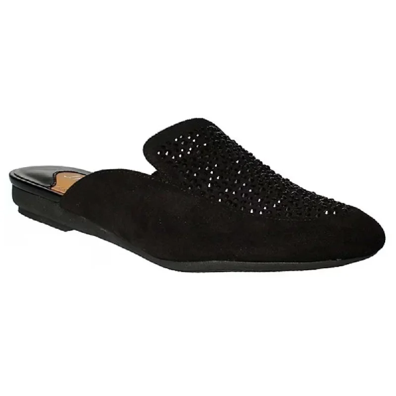 Cool Sneakers J. Renee Haziza Black Suede/Rhinestone Mules (Women's)