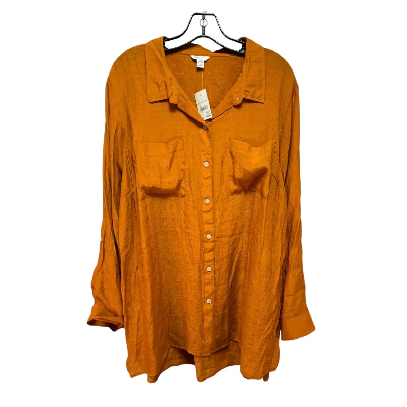 Active Tops Top Long Sleeve By Cato In Gold, Size: 24