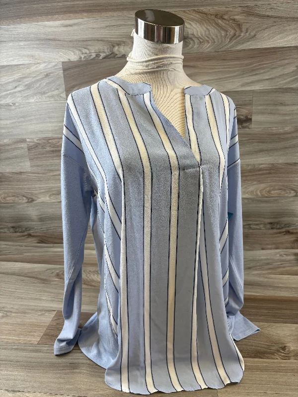 Smart Layers Top Long Sleeve By Loft In Striped Pattern, Size: M