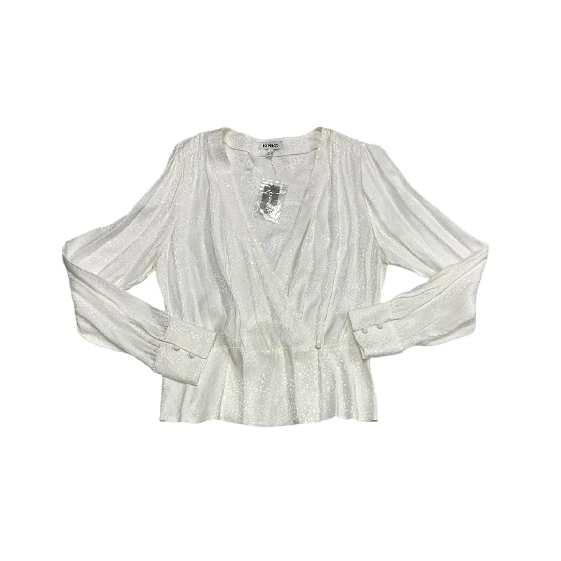Casual Layers Top Long Sleeve By Express In White, Size: M