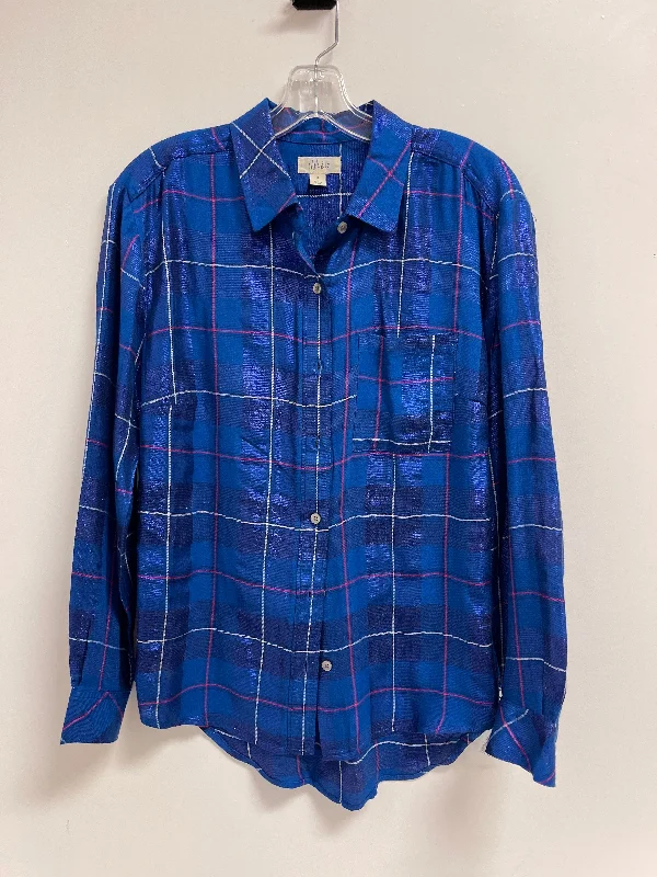Street Casuals Top Long Sleeve By Style And Company In Blue, Size: S