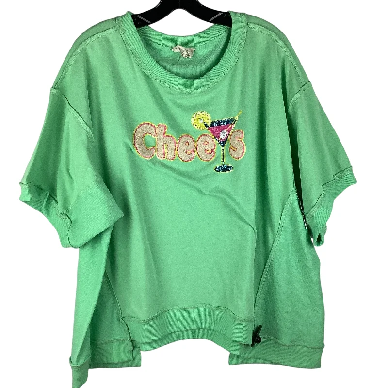Stylish Tops Top Long Sleeve By Fantastic Fawn In Green, Size: L