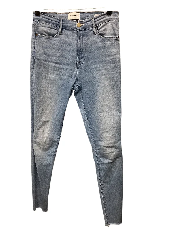 Comfortable Knitwear Jeans Skinny By Frame In Blue Denim, Size: 4