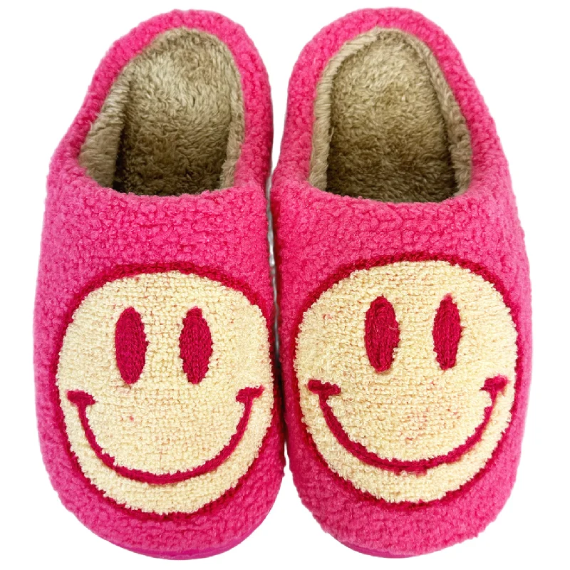 Lightweight Loafers SF-1120 Beige Smile Hot Pink Slippers