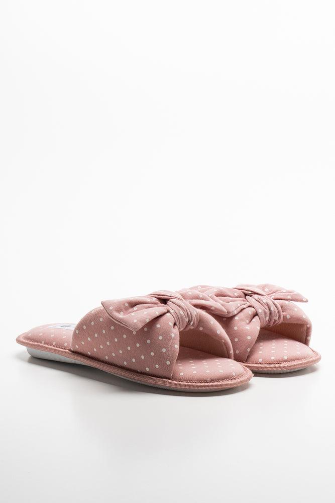 Smart Casual Shoes Polka Dot Slipper Pink