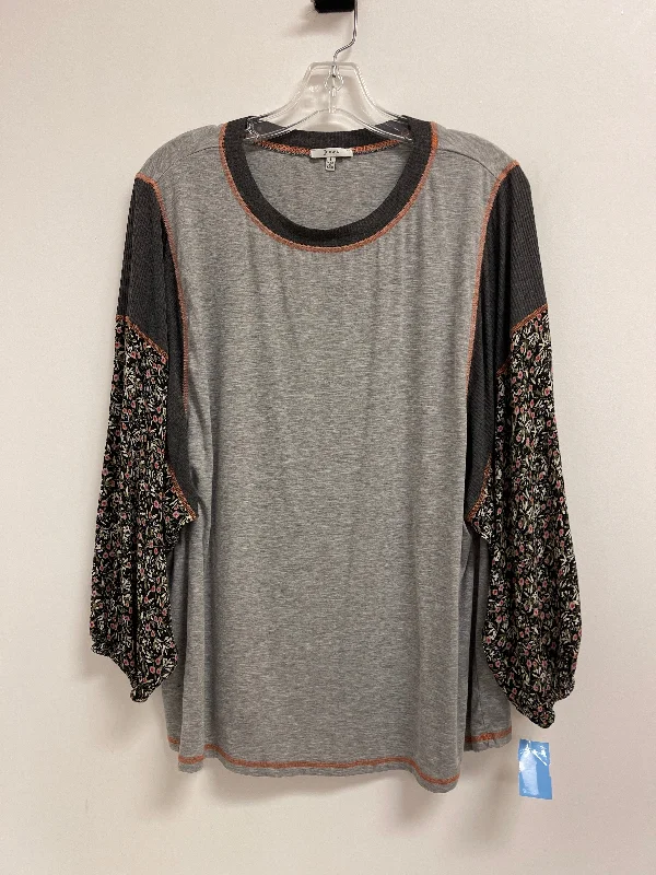 Comfy Hoodies Top Long Sleeve By Jodifl In Grey, Size: L
