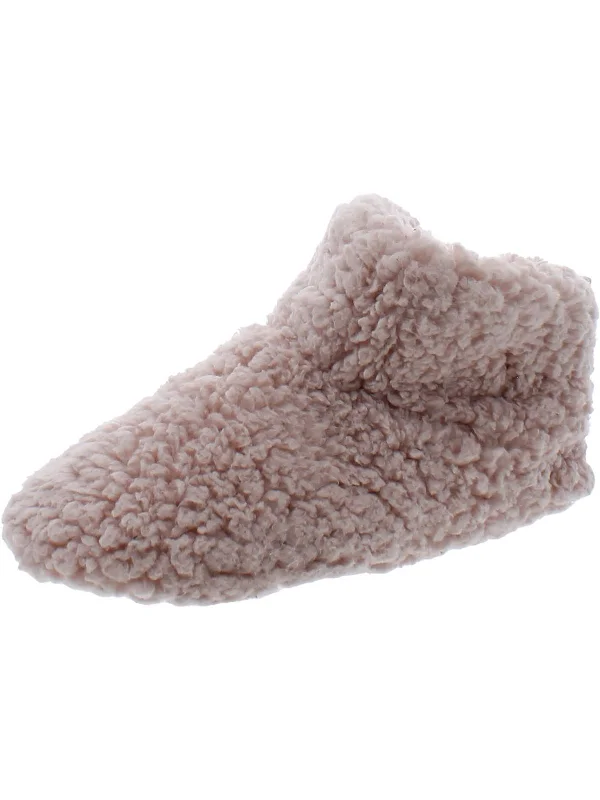 Flexible Sole Shoes Womens Faux Fur Pull On Bootie Slippers