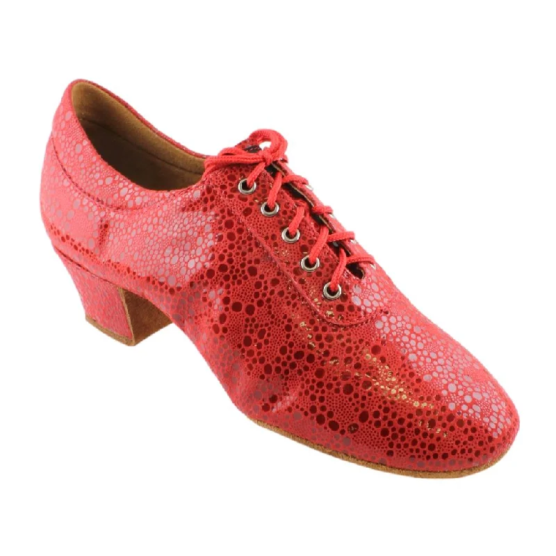 Non-Slip Shoes Practice Dance Shoes, 1205 Flexi, Leather, Shinny Red Drops