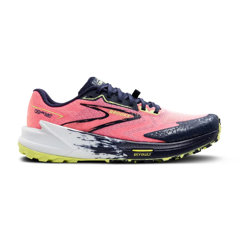 Breathable Shoes Brooks Catamount 3 | Pink / Peacoat / Sunny Lime | Womens