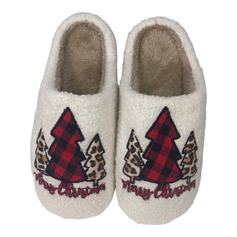 High-Quality Footwear SF-1120 Plaid Christmas Tree Slipper