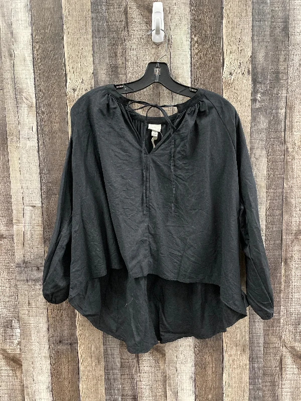 Relaxed Casuals Top Long Sleeve By A New Day In Black, Size: M