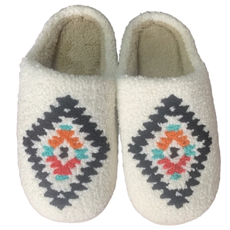 Casual Footwear SF-1120 Aztec Slippers White