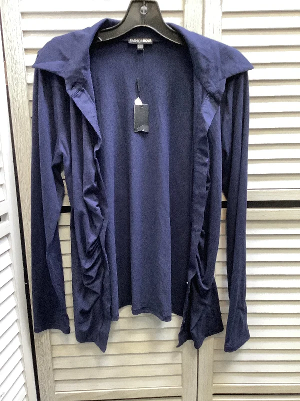 Classic Comfort Top Long Sleeve By Fashion Nova In Blue, Size: Xl
