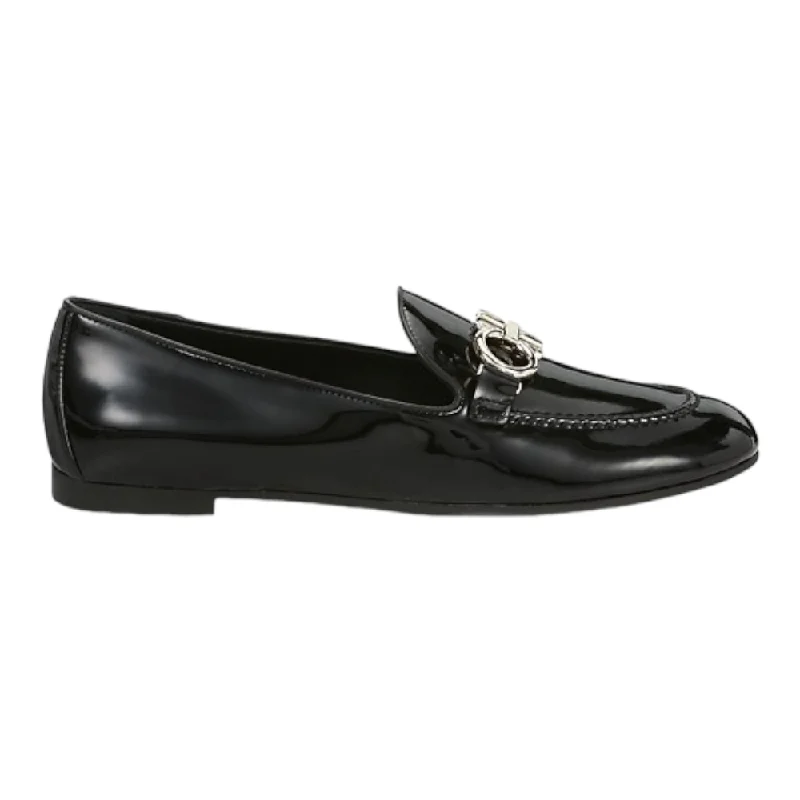 Ventilated Footwear SALVATORE FERRAGAMO Trifoglio Women's 727758 Black Shoe