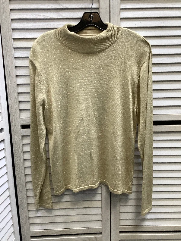 Street Apparel Top Long Sleeve By Talbots In Gold, Size: L
