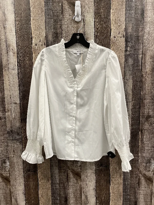 Trendy Basics Top Long Sleeve By Cme In White, Size: S