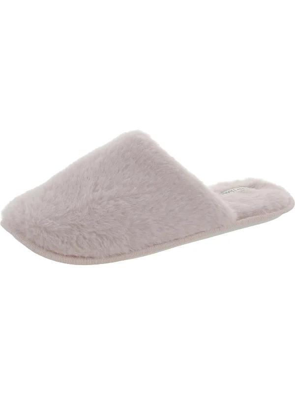 Budget Sneakers Womens Faux Fur Slip On Slide Slippers
