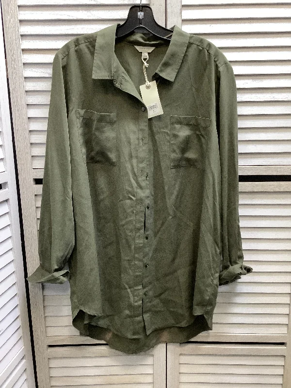 Cozy T-Shirts Top Long Sleeve By Lucky Brand In Green, Size: Xl