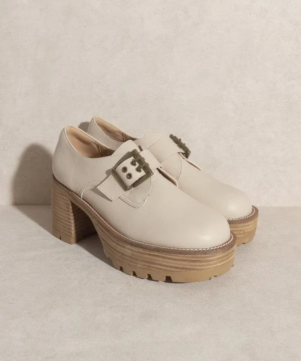 Plush Footwear Sarah - Buckled Platform Loafers For women