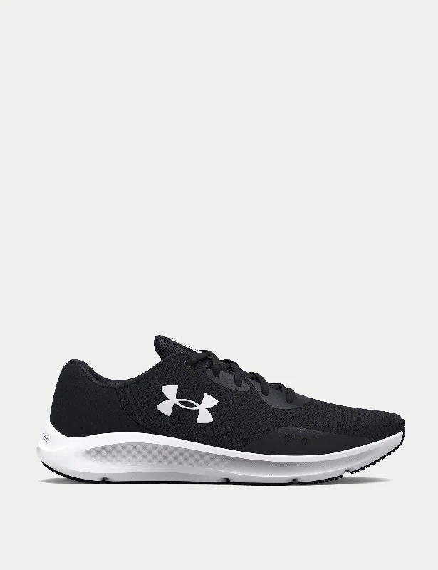 Trendy Walking Shoes Charged Pursuit 3 Running Shoes - Black/White