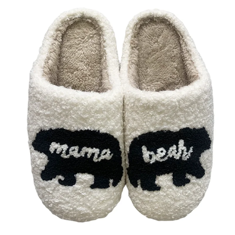 Trendy Footwear SF-1120 Mama Bear Slippers White