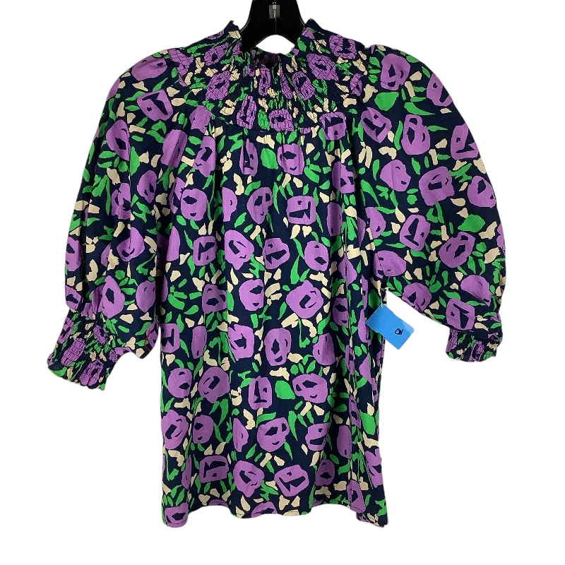 Relaxed Layers Top Long Sleeve By Oddi In Multi-colored, Size: S