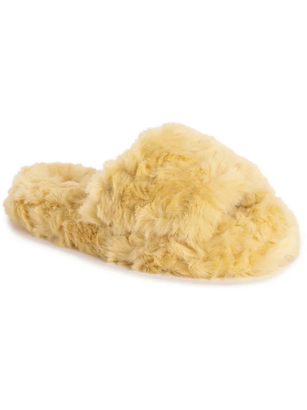 Flexible Shoes Orla Womens Faux Fur Slip On Slide Slippers