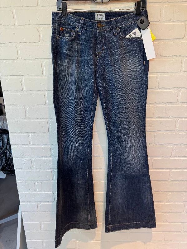 Cool Jackets Jeans Flared By Hue In Blue Denim, Size: 2