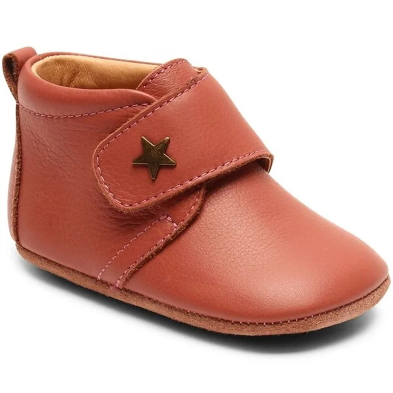 Non-Slip Shoes Bisgaard Indoor Shoes Velcro Star 12301 Old Rose