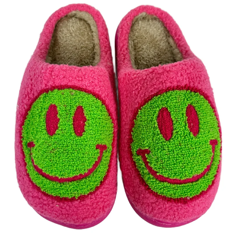 Fashion Sport Shoes SF-1120 Green Smile Hot Pink Slippers