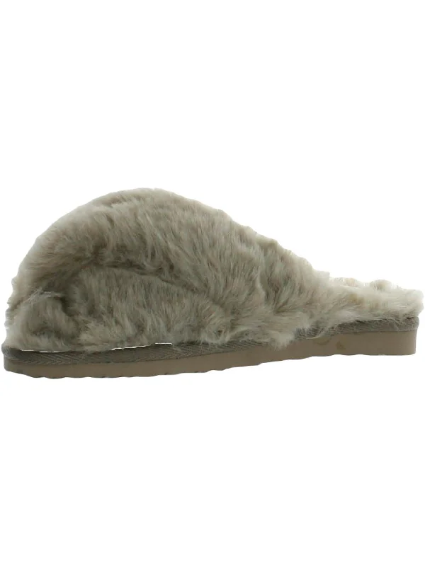 Lightweight Breathable Shoes Jeane Womens Faux Fur Padded Insole Scuff Slippers